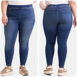 Terra & Sky Women's Plus Size High Rise Skinny Jeggings, Size 3X (24W -26W),& 4X